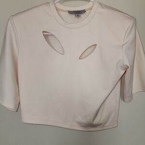Hanifa Runway Cream Cut-Out Women's Top